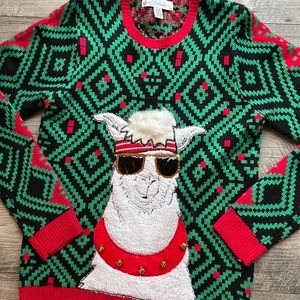 Llama Christmas sweater M